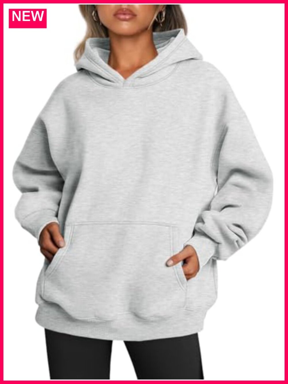 Oversized Hoodie Womens 50% Polyester 50% Cotton Fleece Pullover Sweatshirt